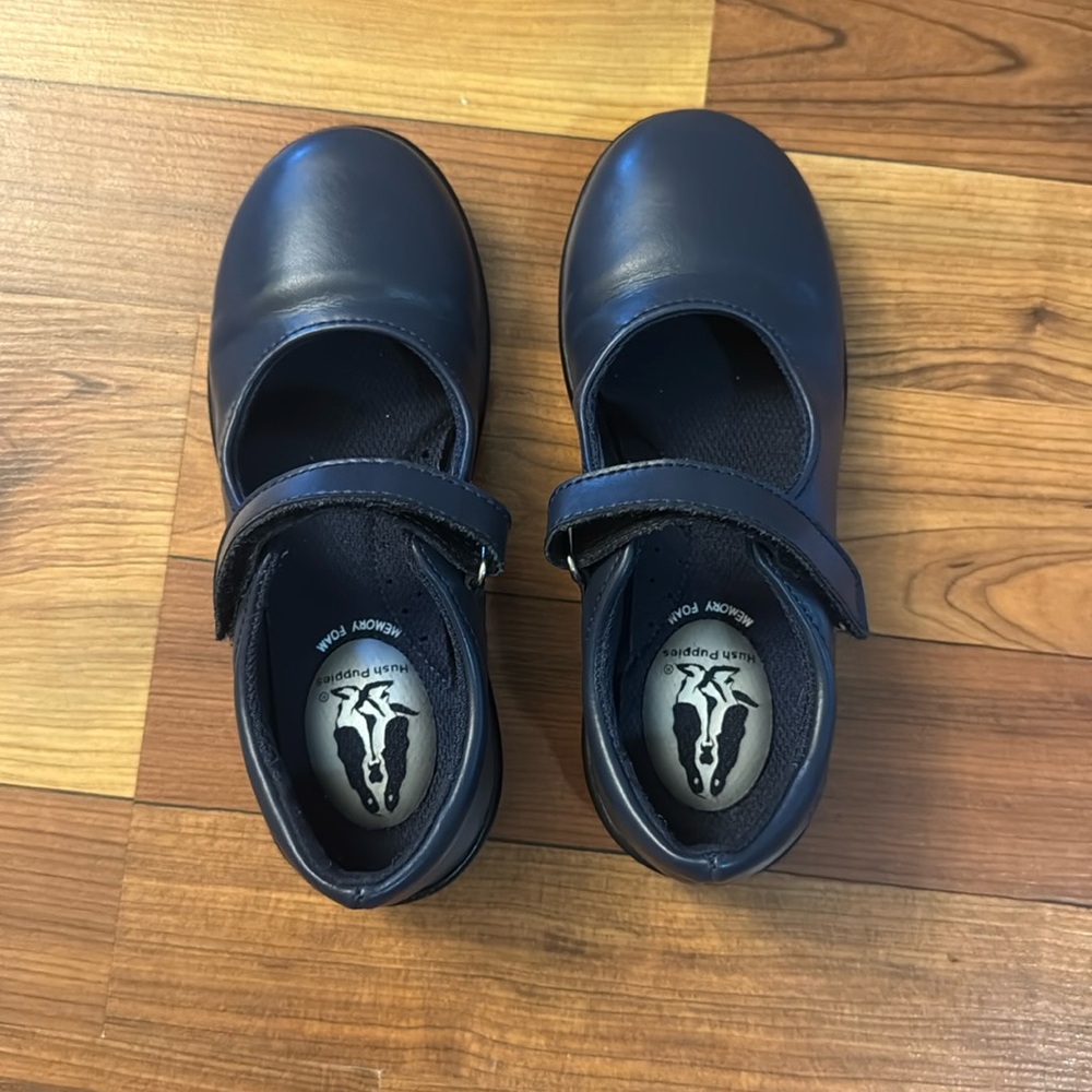 Kids Hush Puppies Navy Mary Jane Shoes